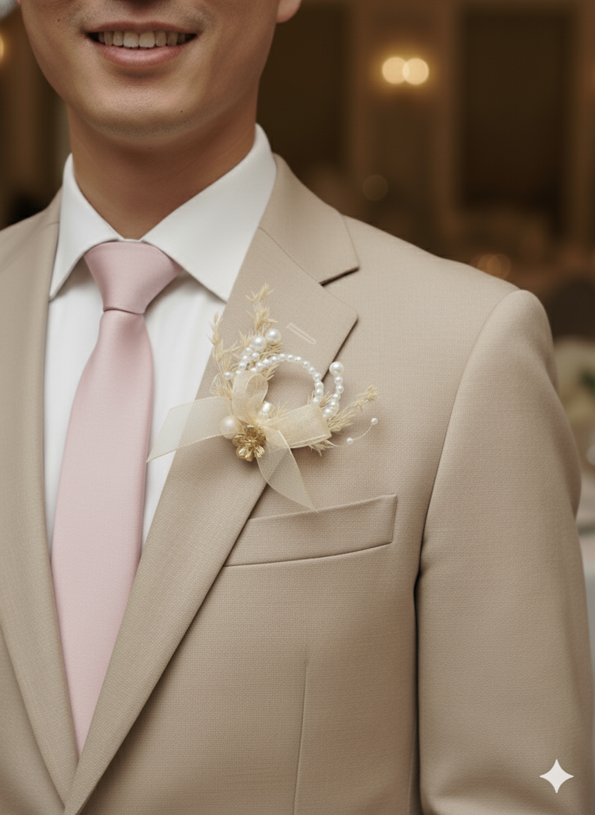 Ivory glow Boutonniere