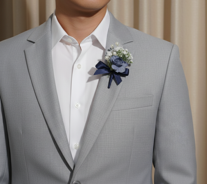 Twilight blue Boutonniere