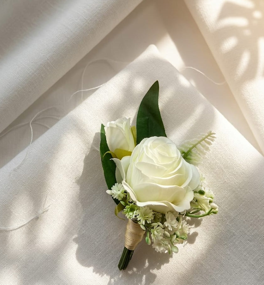 Ivory Whisper Boutonniere