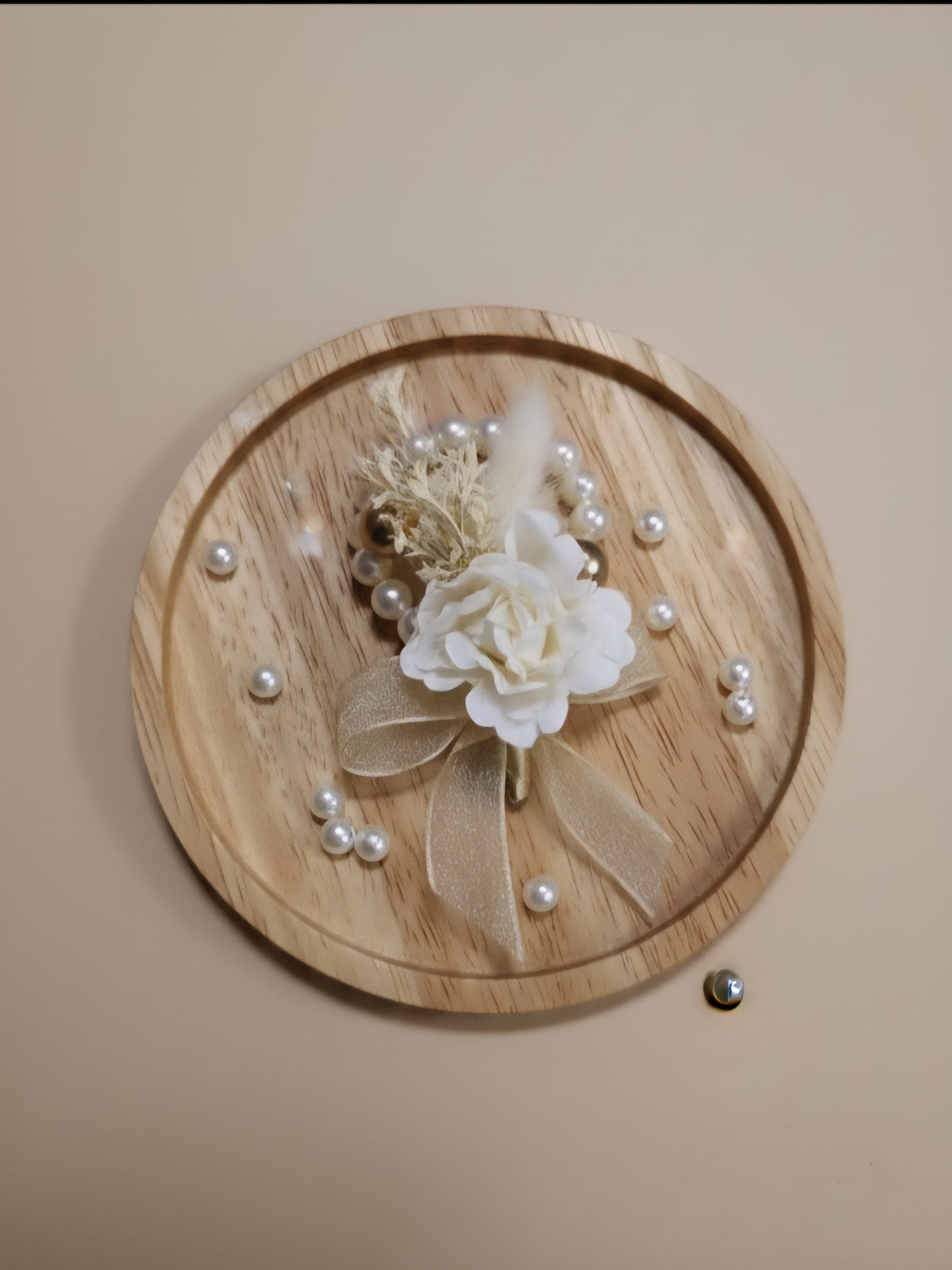 Rustic Pearl Boutonnière