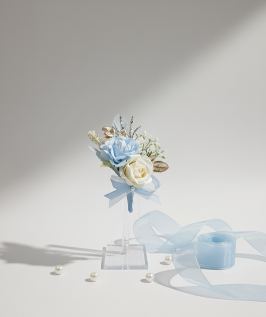 Frosted Elegance Boutonniere