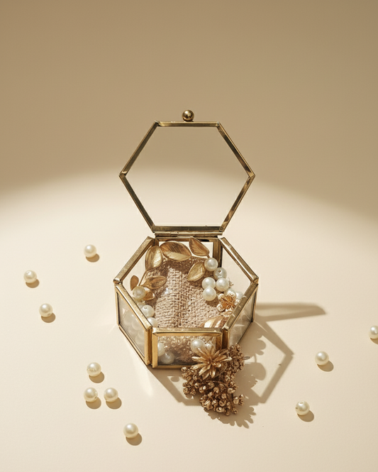 Gold promise ring holder