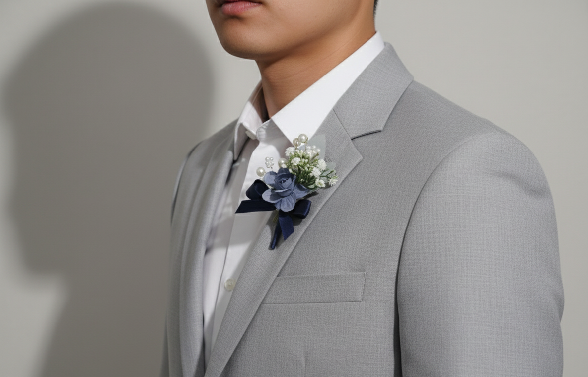 Twilight blue Boutonniere