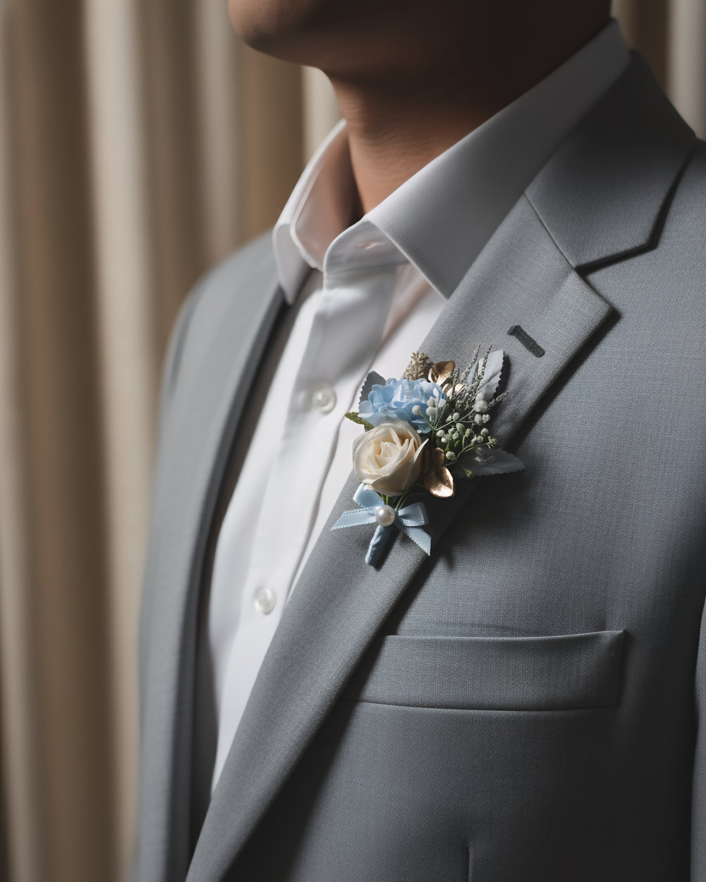 Frosted Elegance Boutonniere
